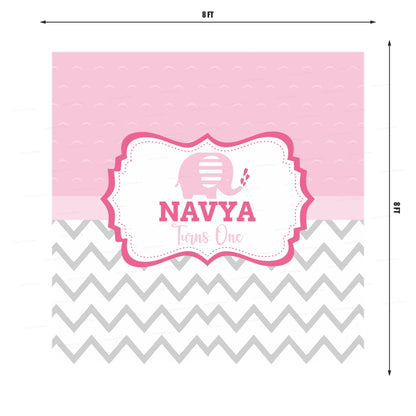 Pink Elephant Theme Customized Square Backdrop