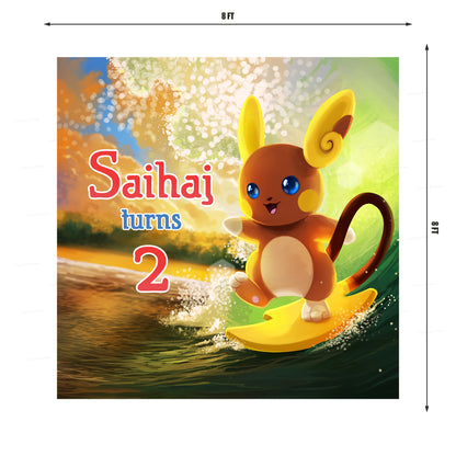 Pokemon Theme Personalized Square Backdrop