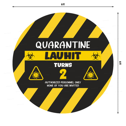 Quarantine Theme Personalized Round Backdrop