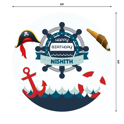 Sailor Theme Round Backdrop - image 3 of 4 | Party Supplies India