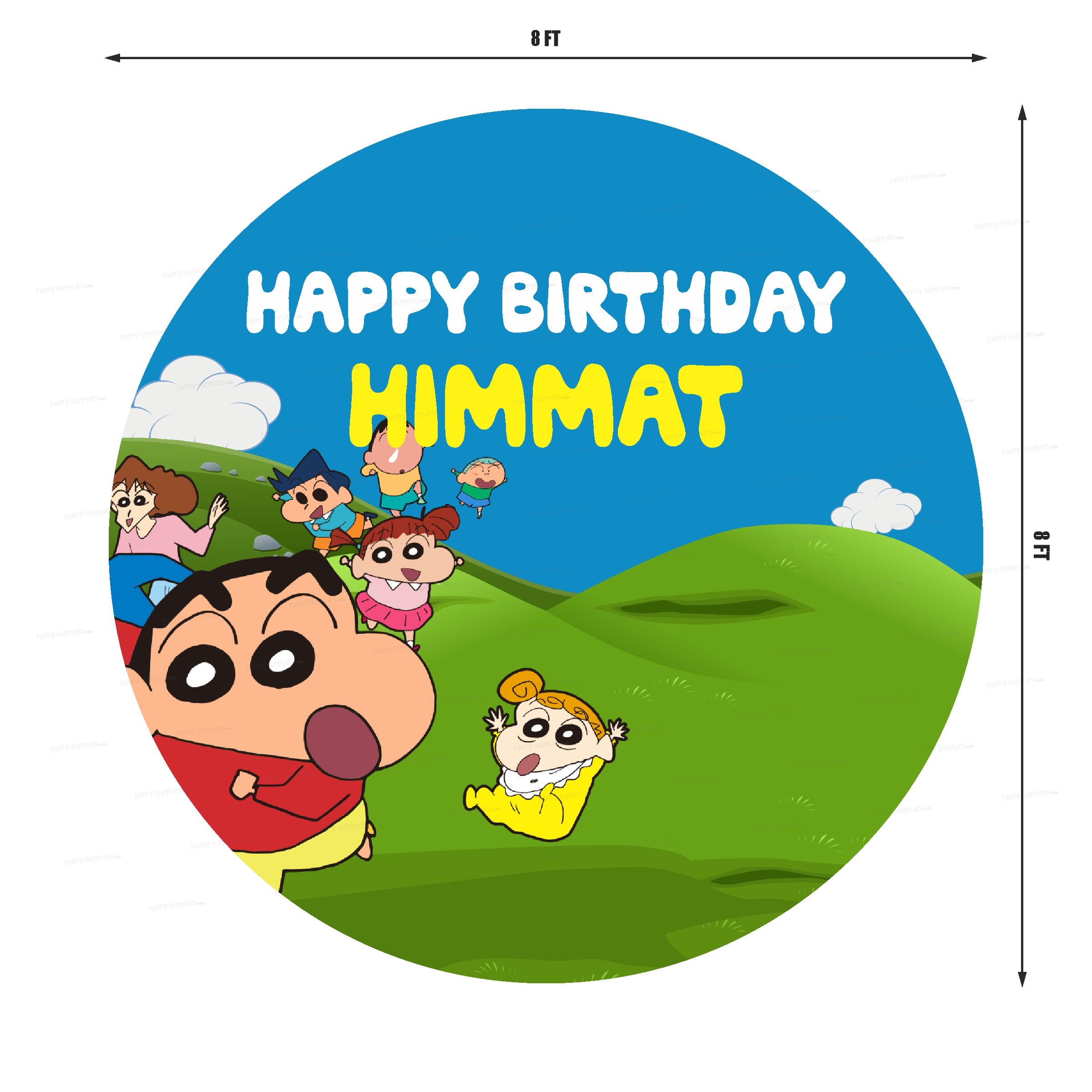 Shinchan Theme Customized Round Backdrop - image 3 of 4 | Party Supplies India