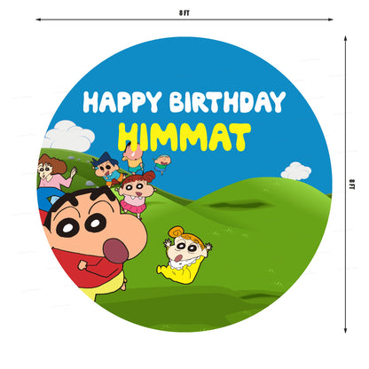 Shinchan Theme Customized Round Backdrop - image 3 of 4 | Party Supplies India