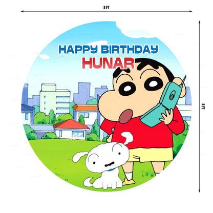 Shinchan Theme Personalized Round Backdrop - image 3 of 4 | Party Supplies India