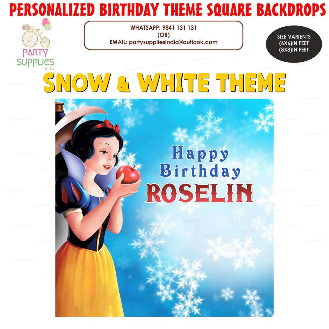 PSI Snow And White Theme Customized Square Backdrop