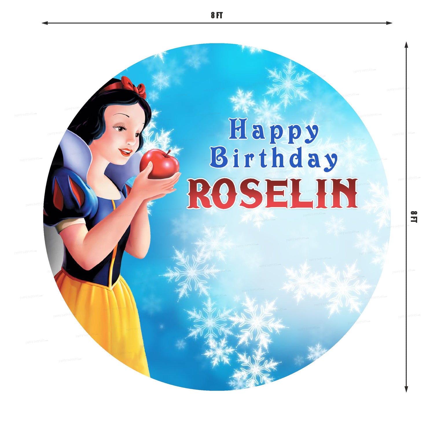 Snow And White Theme Customized Round Backdrop - image 3 of 4 | Party Supplies India