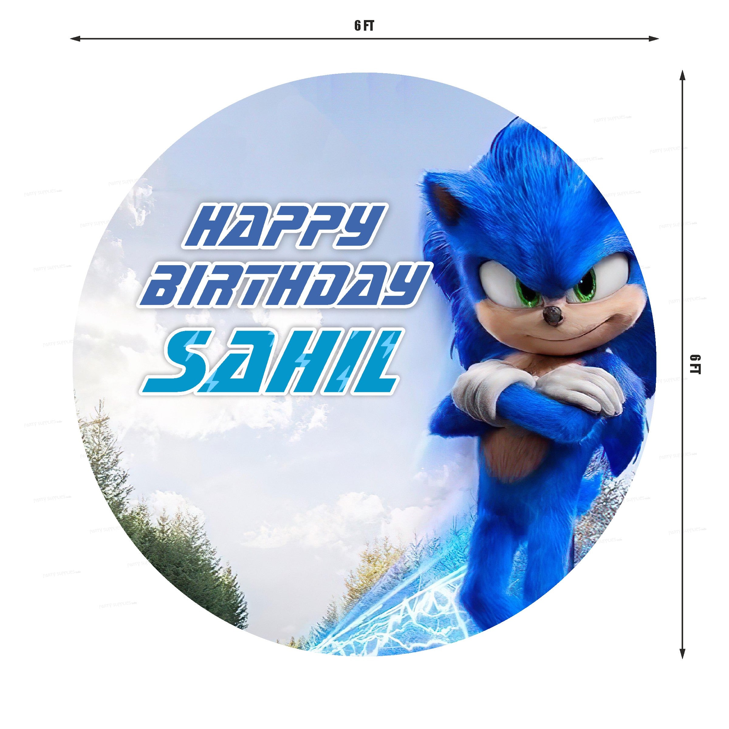 Sonic the Hedgehog Theme Round Backdrop