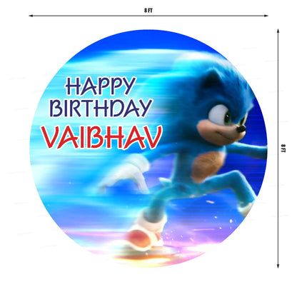 Sonic the Hedgehog Theme Customized Round Backdrop - image 3 of 4 | Party Supplies India