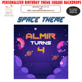 Space Theme Personalized Square Backdrop - image 1 of 3 | Party Supplies India