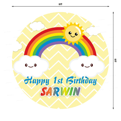 Sunshine Theme Boy Round Backdrop