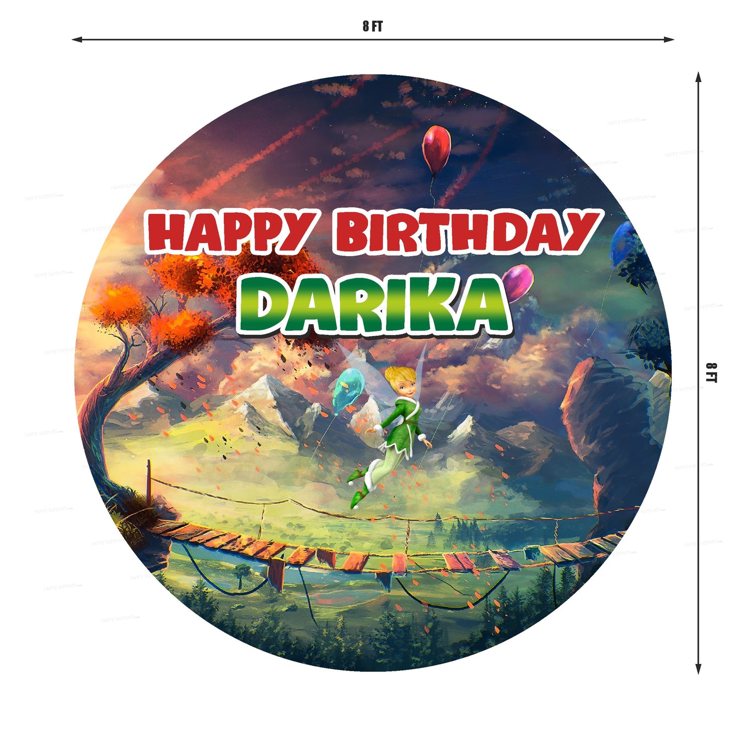 Tinker Bell Theme Round Backdrop - image 3 of 4 | Party Supplies India