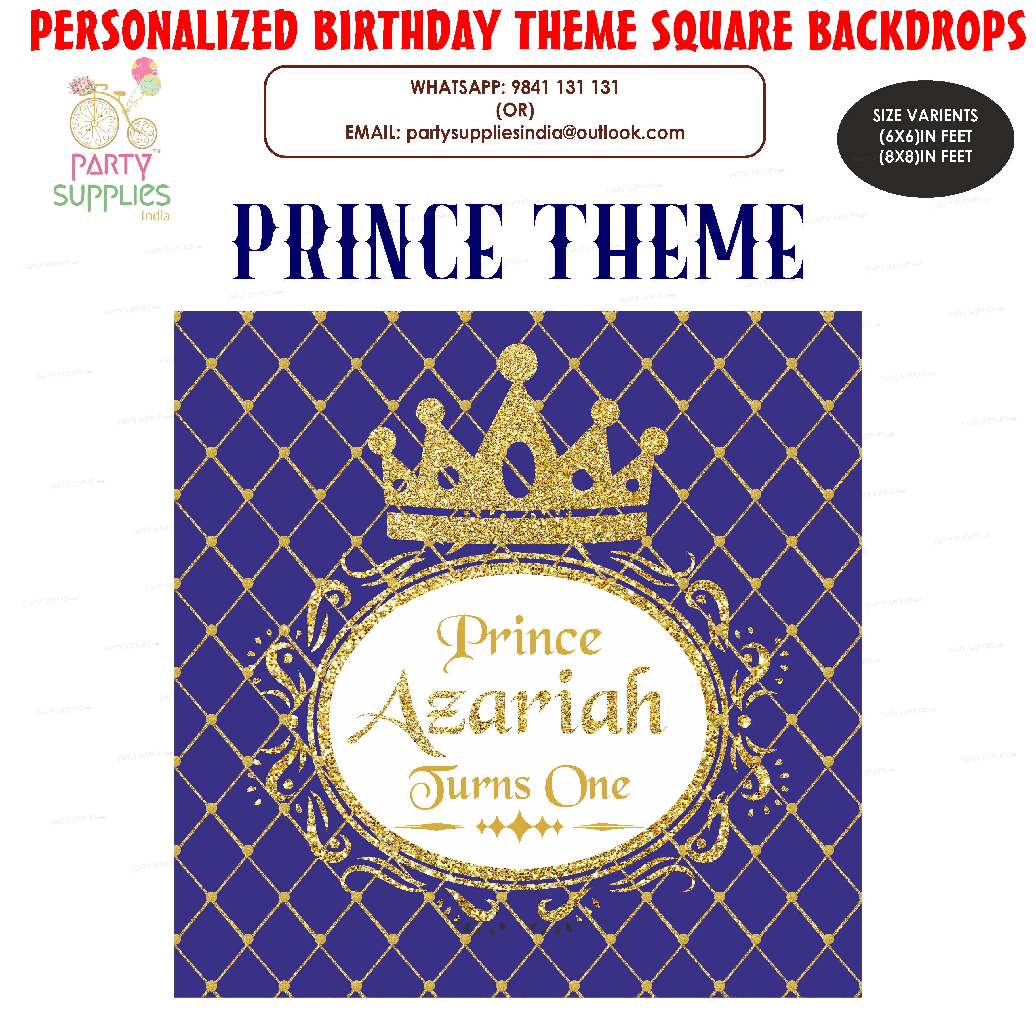 Prince Theme Personalized Square Backdrop