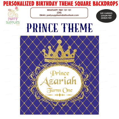 Prince Theme Personalized Square Backdrop