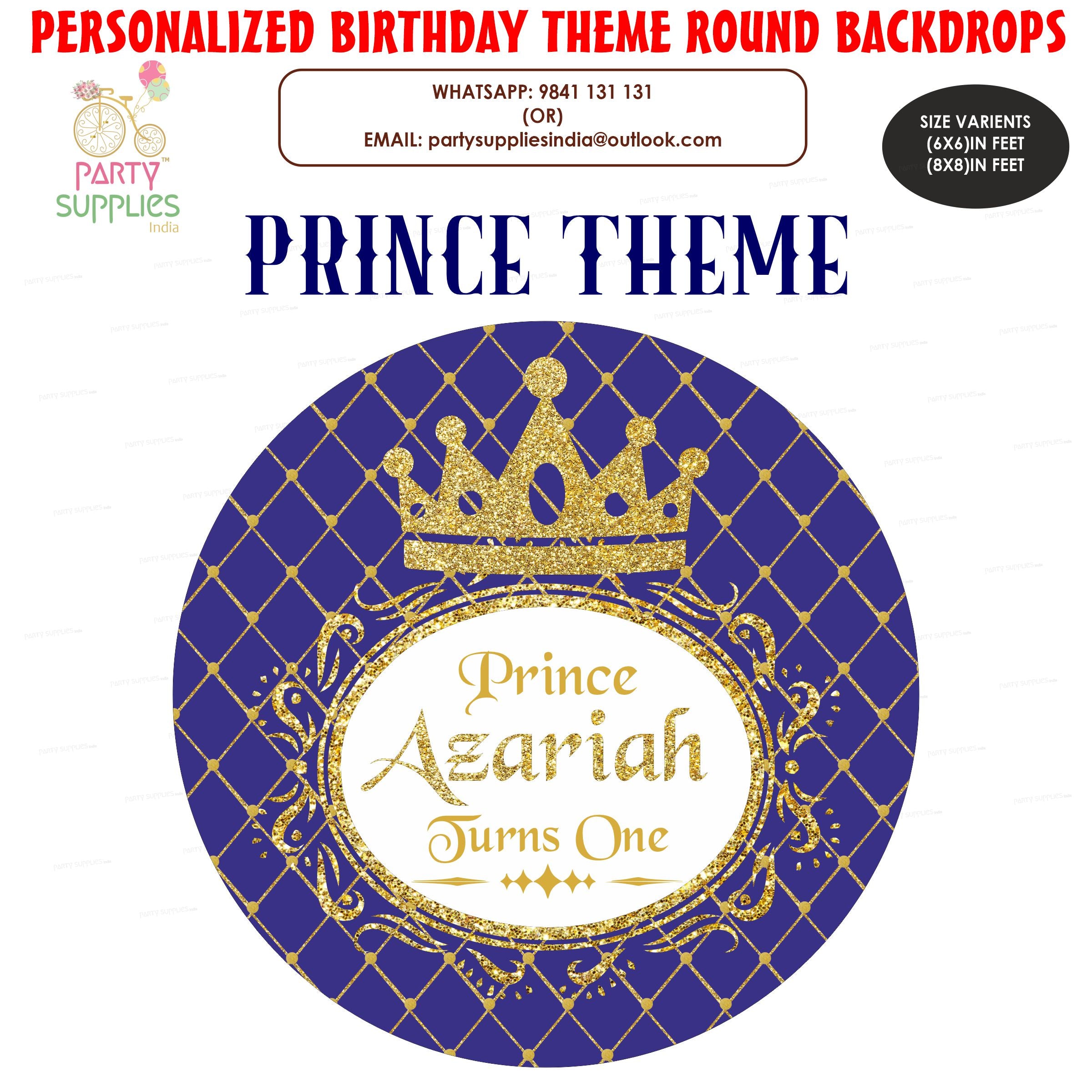 Prince Theme Personalized Round Backdrop