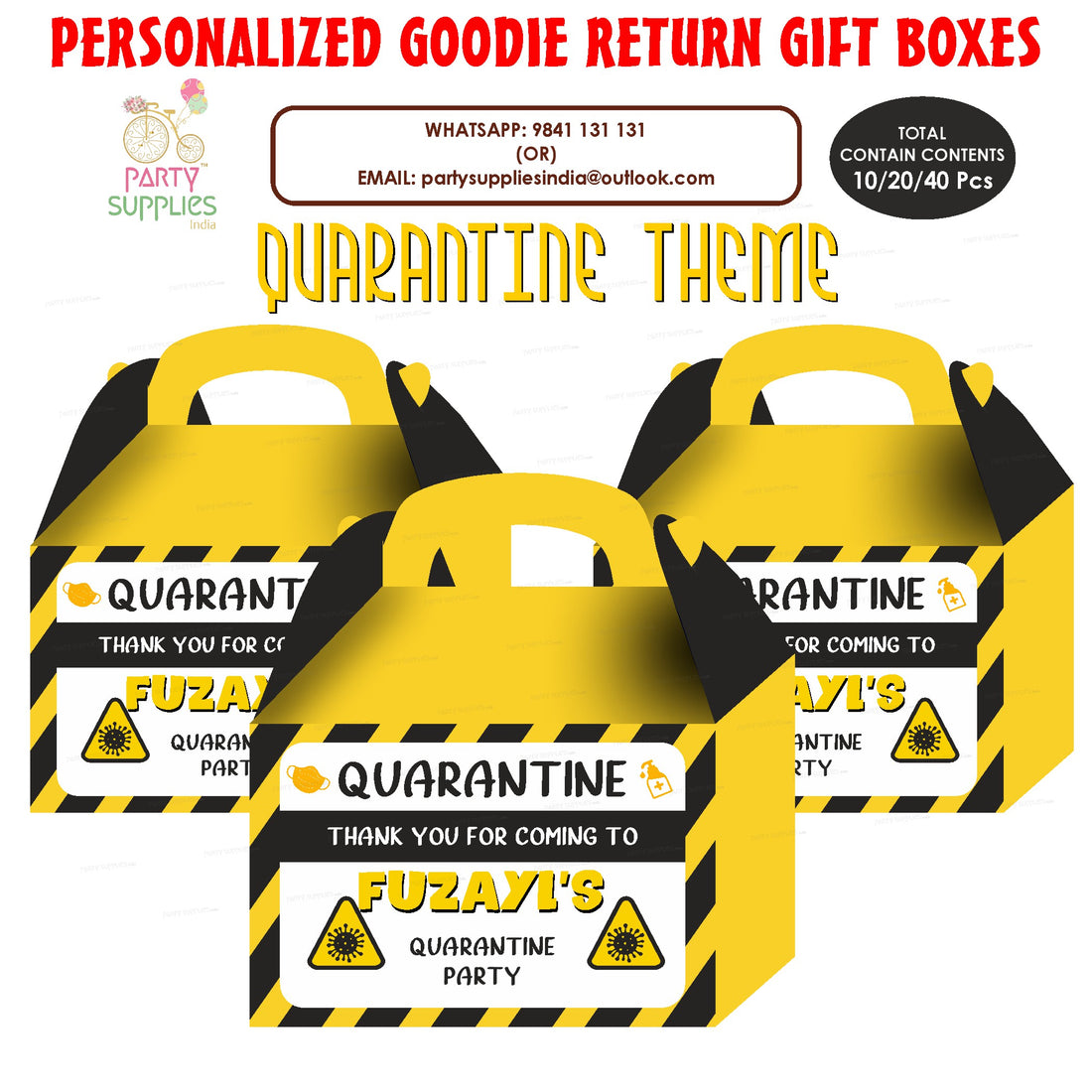 Quanrantine Theme Goodie Return Gift Boxes