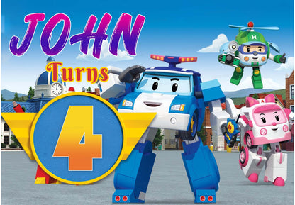 Robo Poli Theme Backdrop