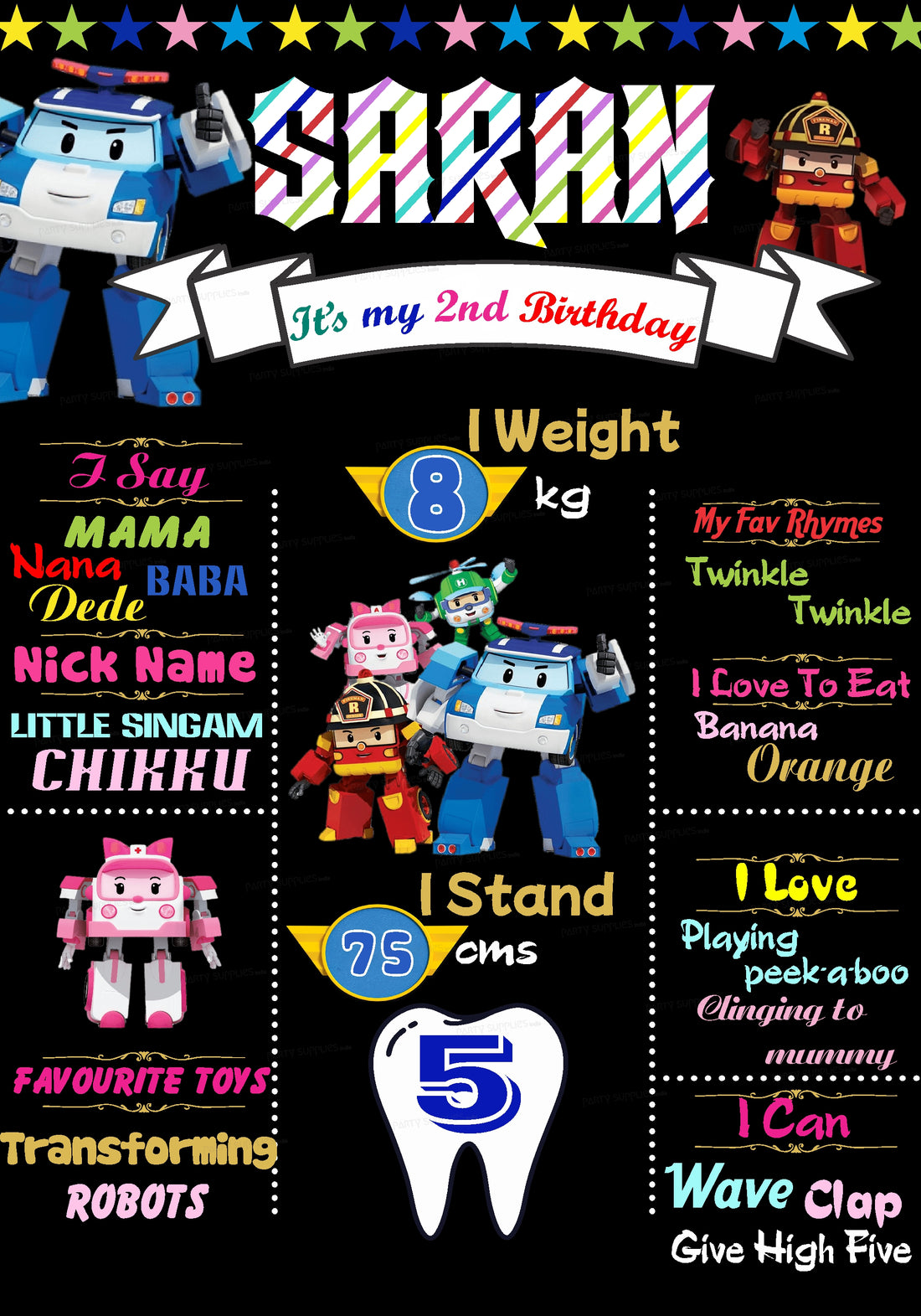 Robo Poli Theme Chalk Board