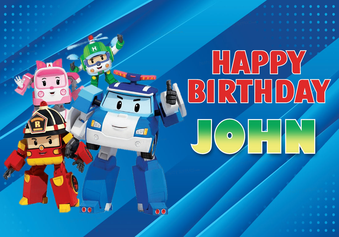 Robo Poli Theme Customized Backdrop