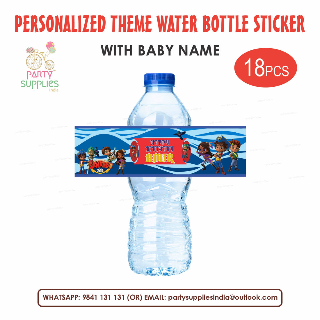Santiago Theme Water Bottle Sticker
