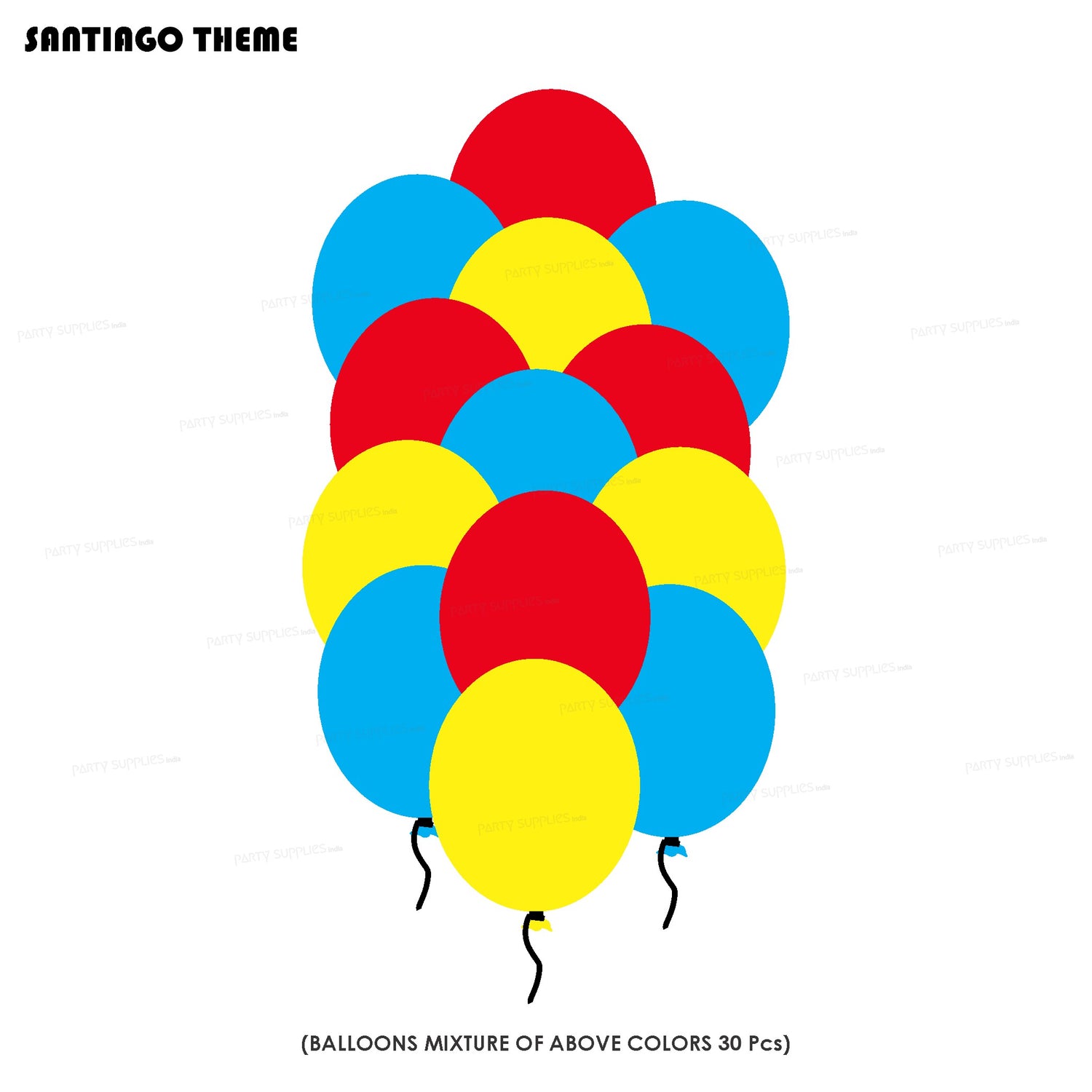 PSI Santiago Theme Colour 30 Pcs Balloons