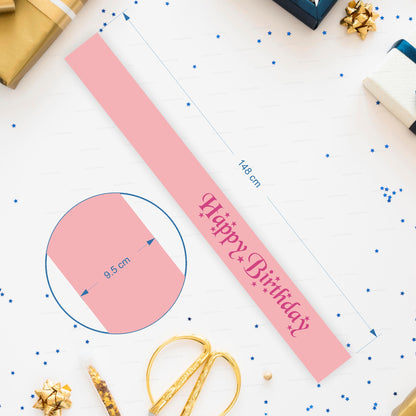 Happy Birthday Pink Satin Party Sash