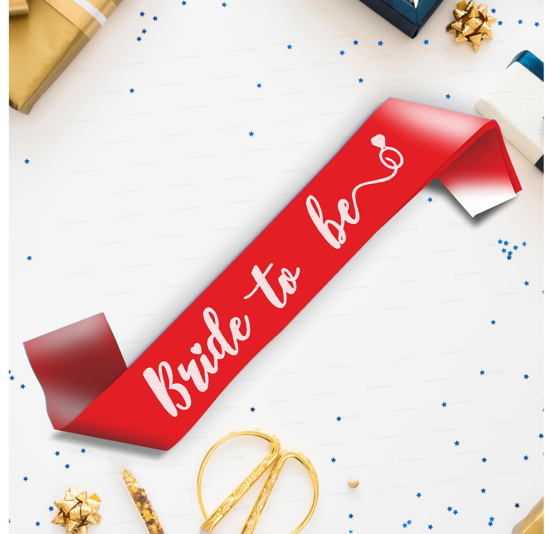 PSI Bride to Be Red Satin Party Sash
