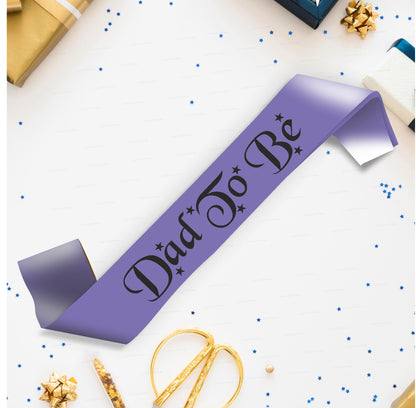 Dad to Be Purple Satin Party Sash