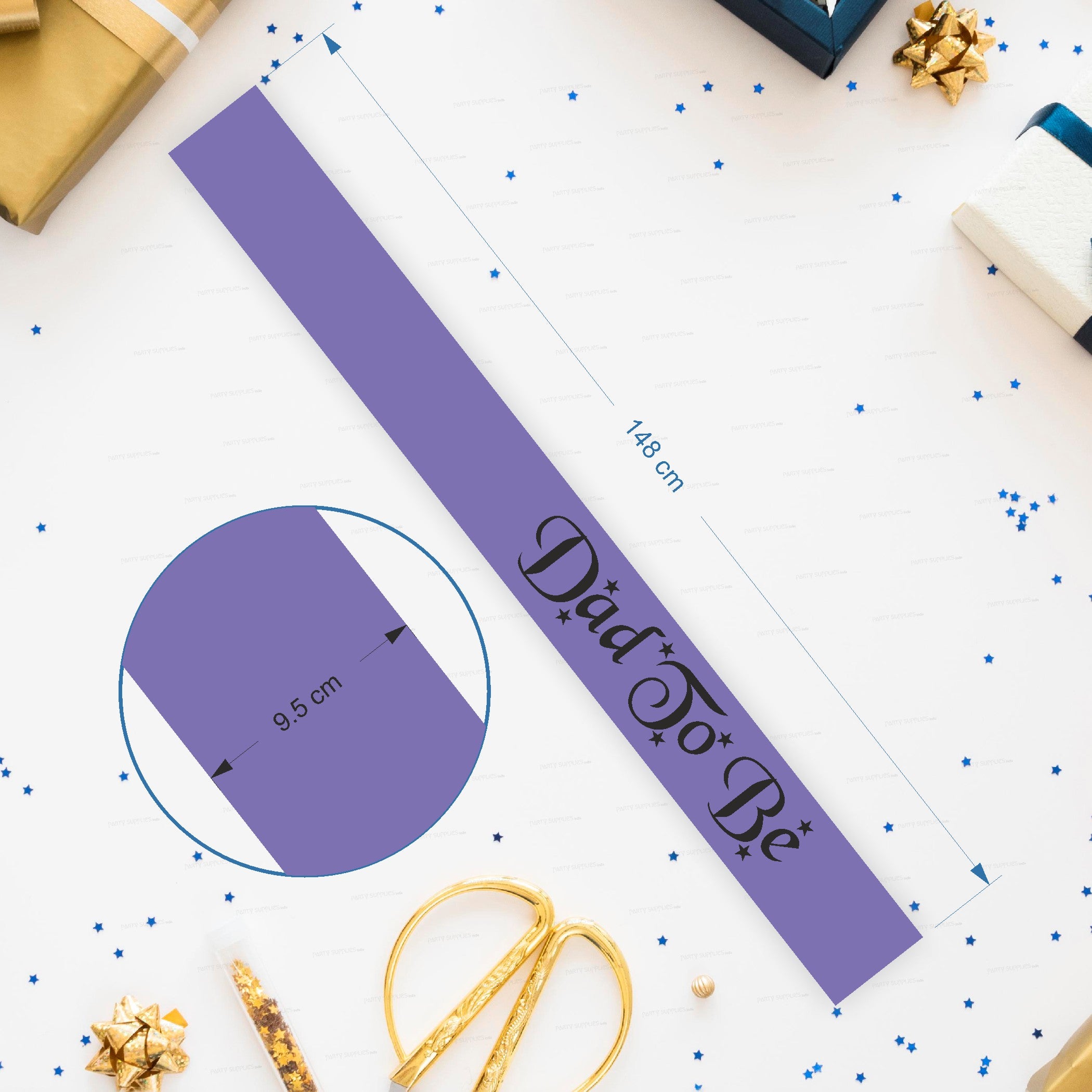 Dad to Be Purple Satin Party Sash