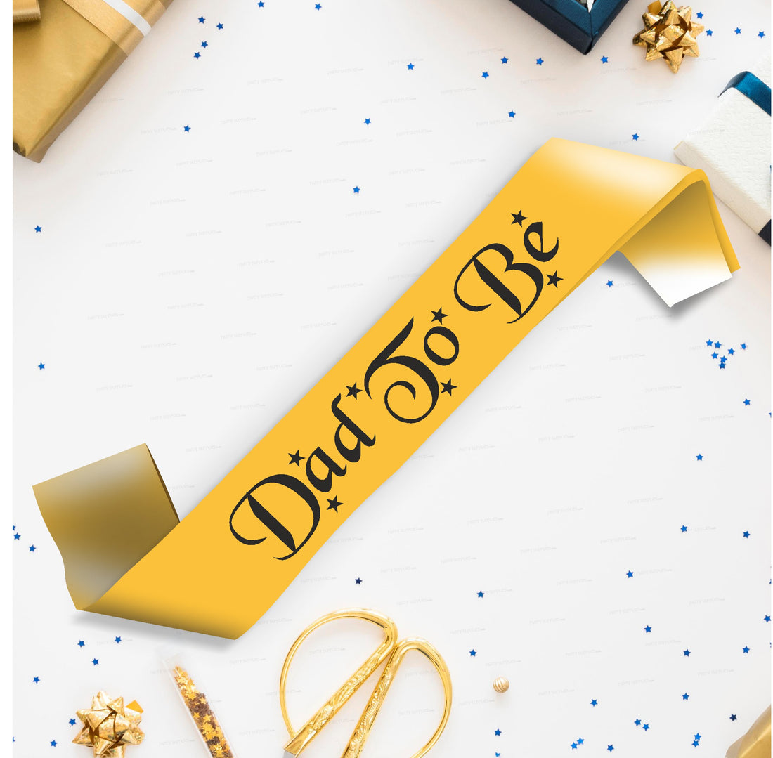 PSI Dad to Be Orange Satin Party Sash - image 2 of 3 | Party Supplies India
