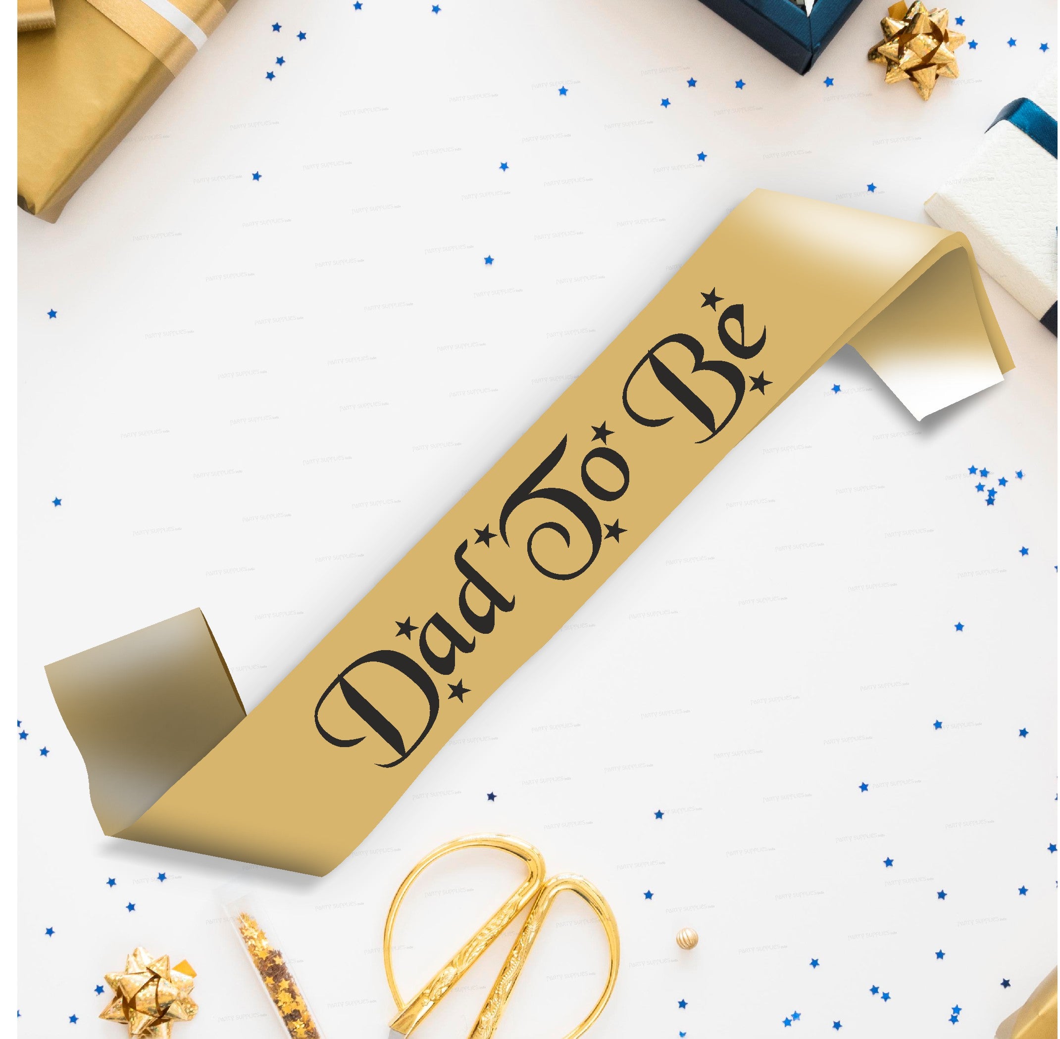 Dad to Be Gold Satin Party Sash