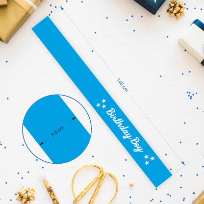 Birthday Boy Blue Satin Party Sash