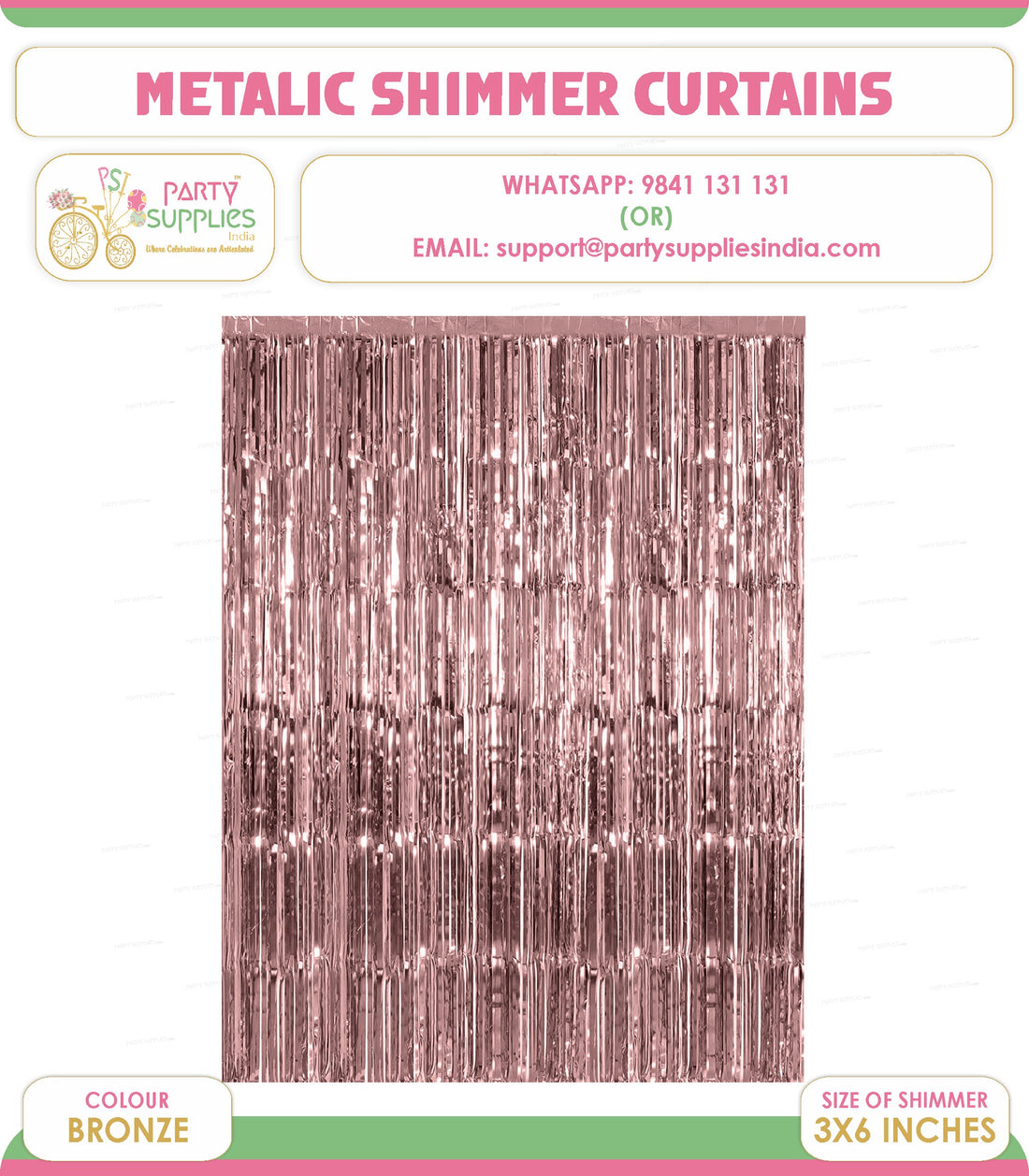 PSI Party Metallic Bronze Shimmer Curtain