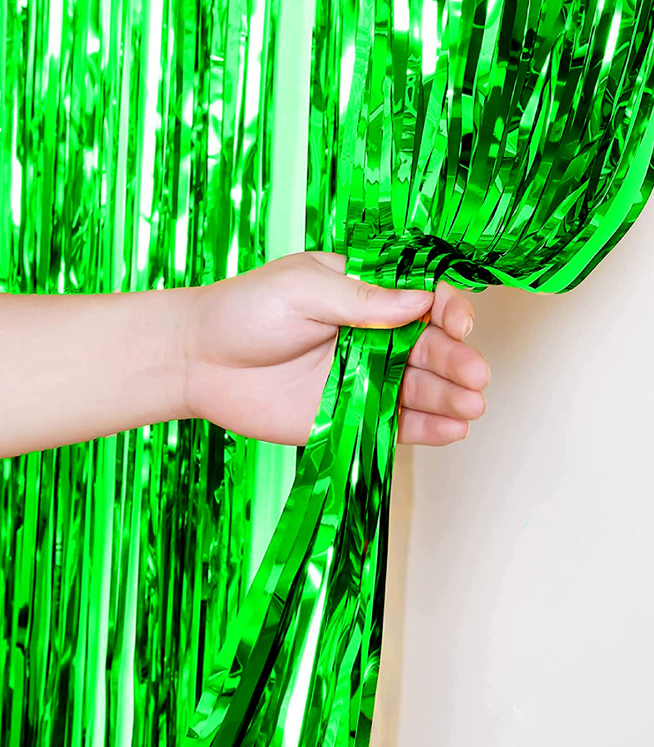 PSI Party Metallic Green Shimmer Curtain
