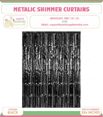 PSI Party Metallic Black Shimmer Curtain