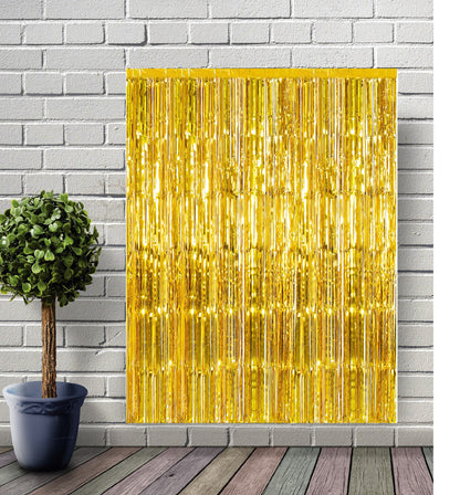 PSI Party Metallic Gold Shimmer Curtain
