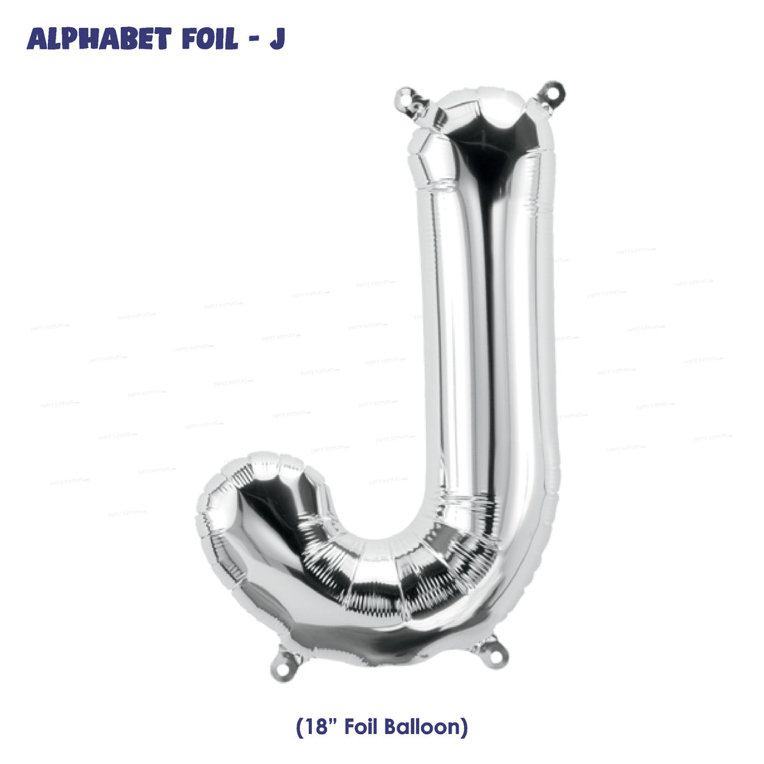 Alphabet J Premium Silver Foil Balloon