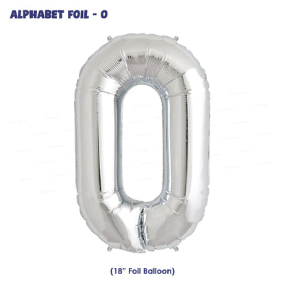 Alphabet O Premium Silver Foil Balloon