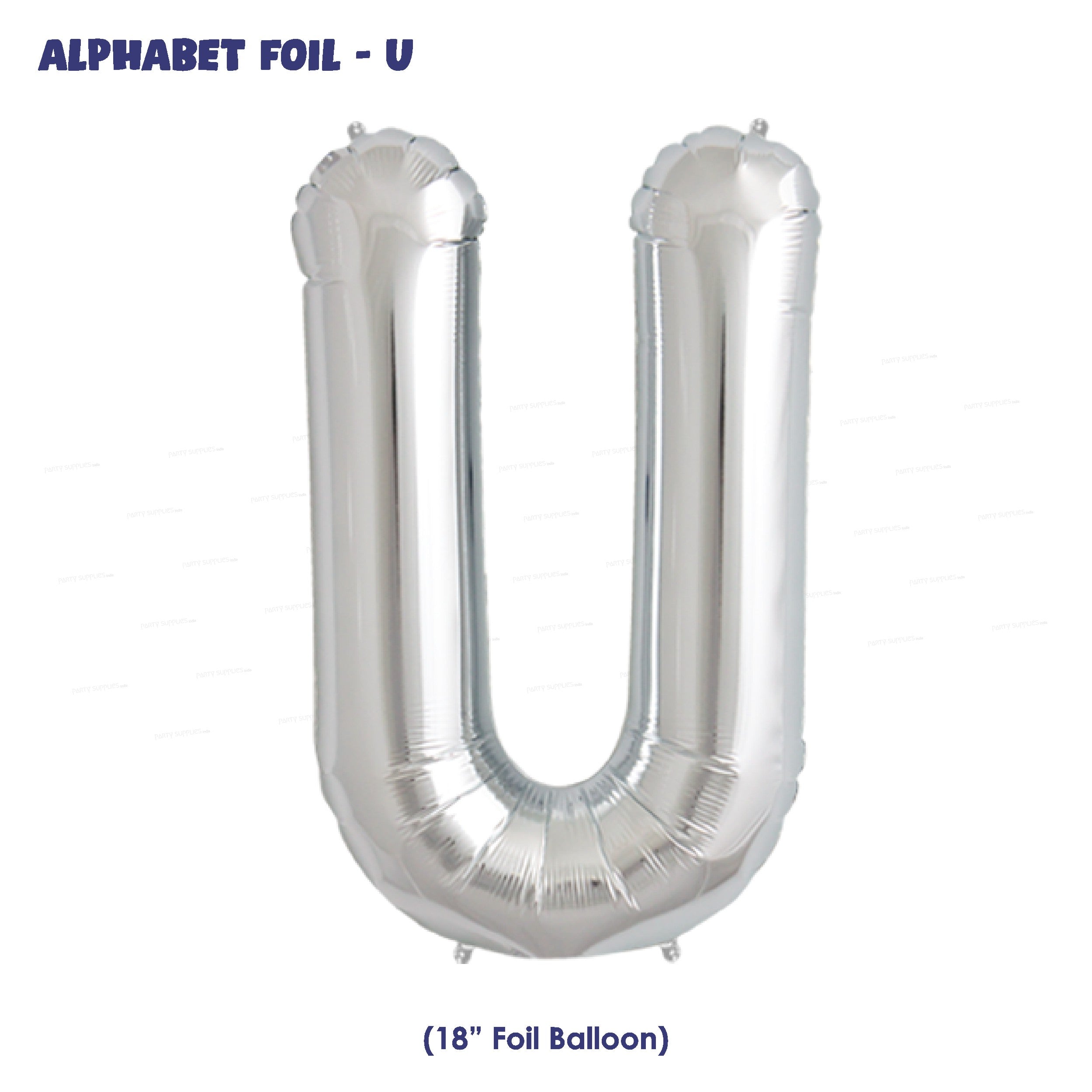 Alphabet U Premium Silver Foil Balloon