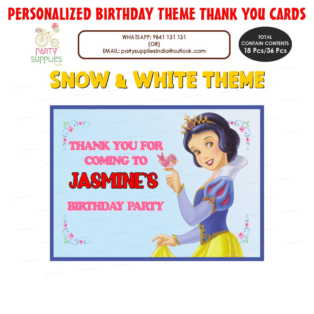 Snow and White Theme Thank You Card