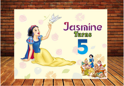 Snow And White Theme Backdrop