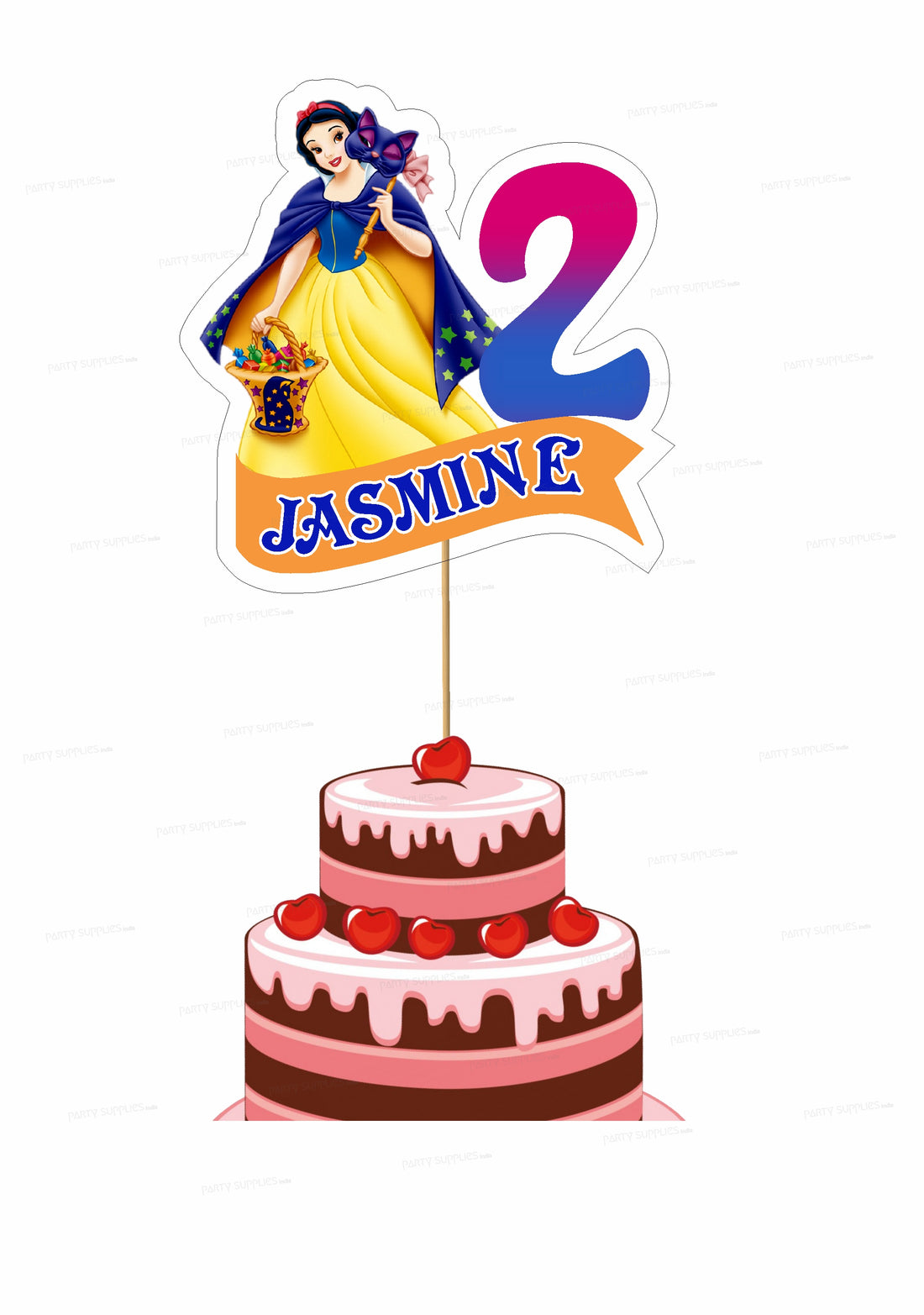 Snow And White Theme Cake Topper