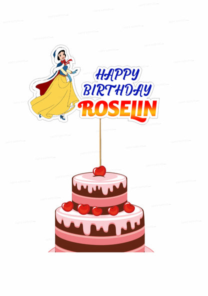 Snow And White Theme Customized Cake Topper
