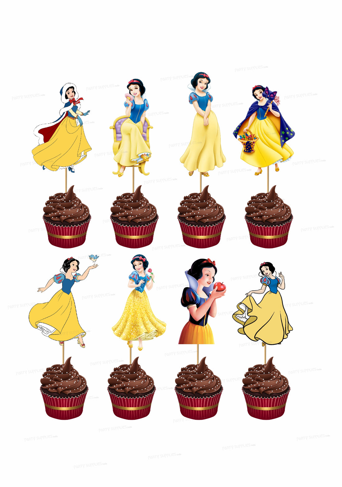 Snow And White Theme Cup Cake Topper