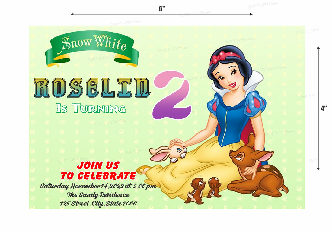 PSI Snow And White Themes Customized Invite