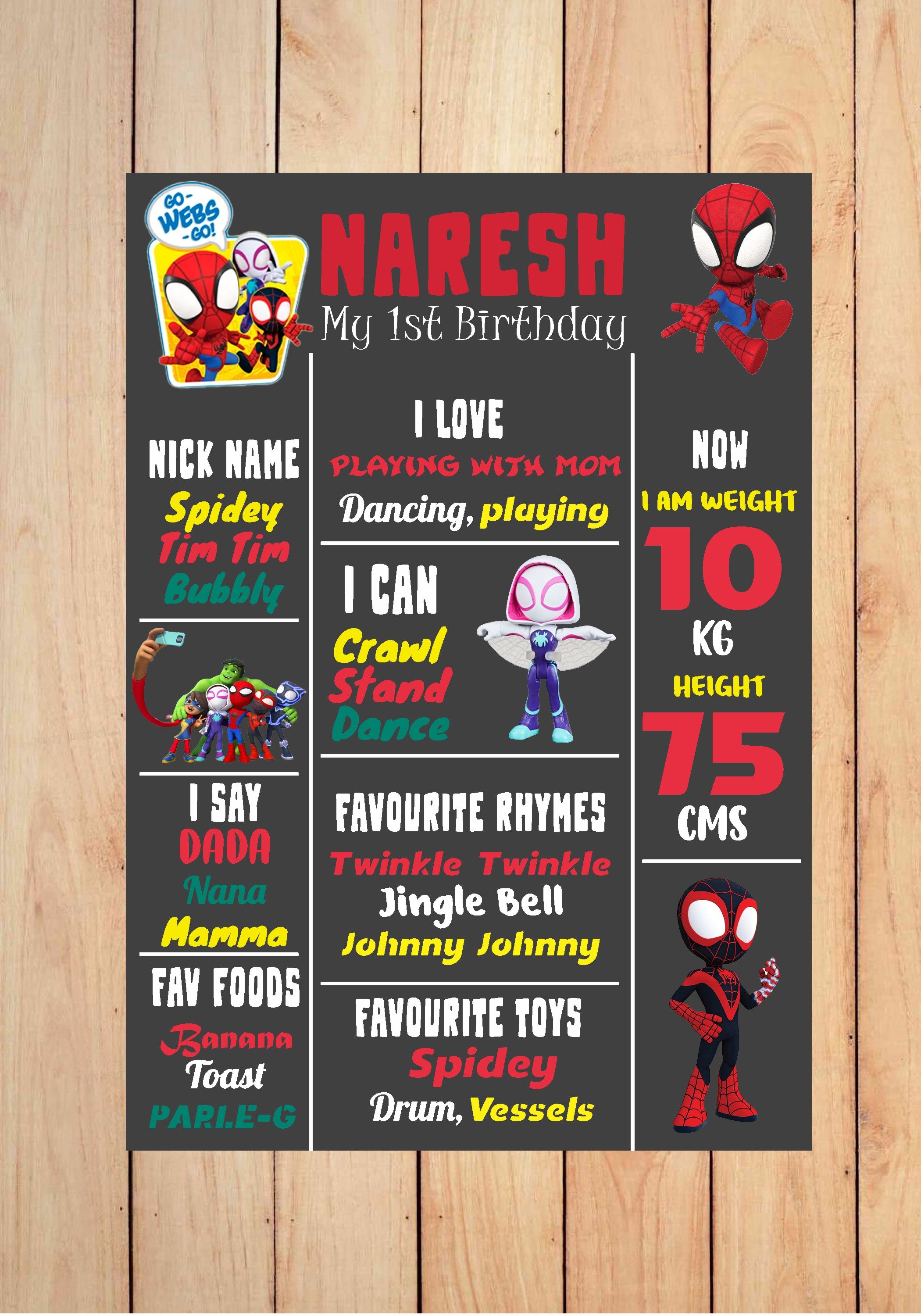 Spidey and his Amazing Friends Theme Chalk Board