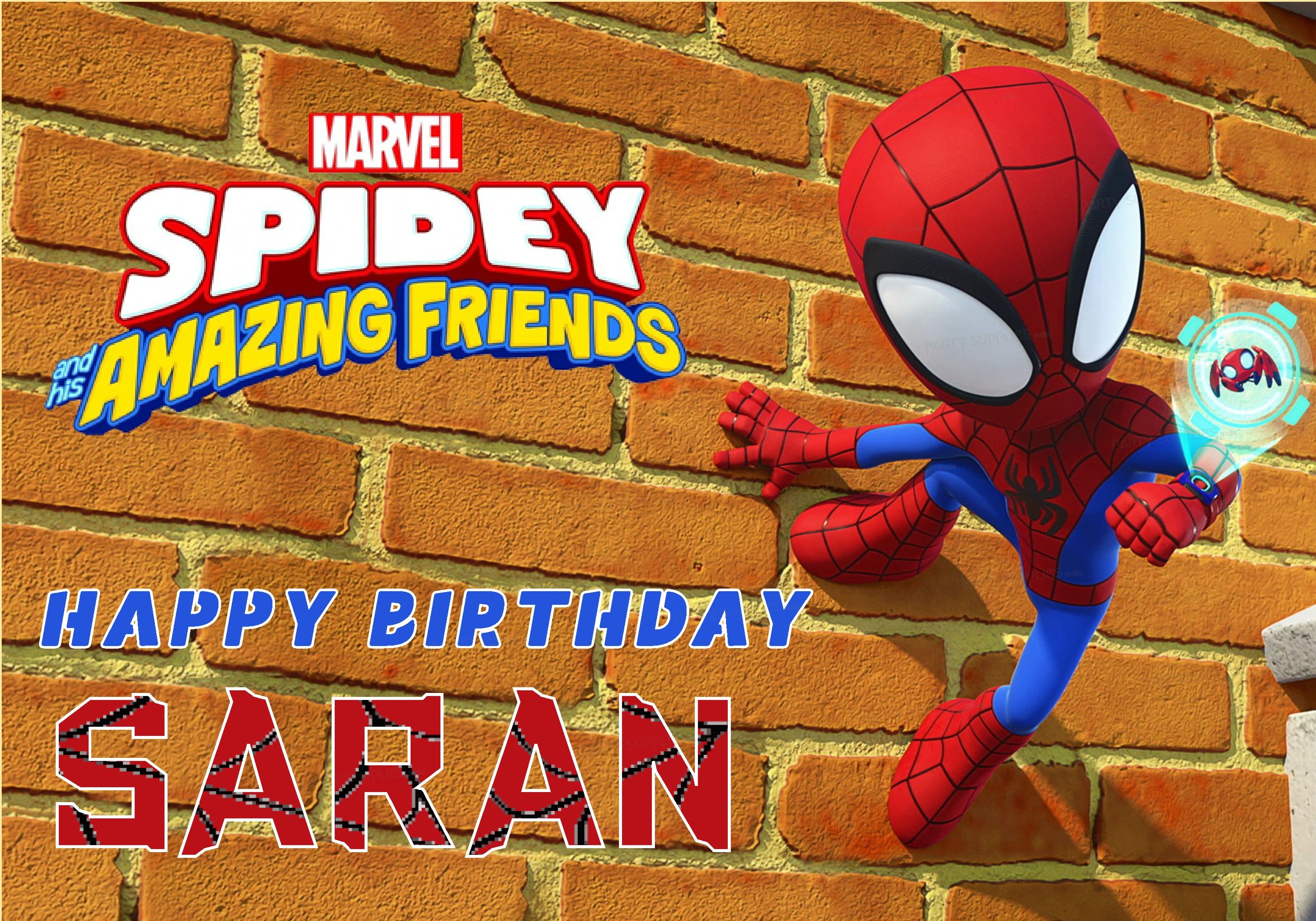 Spidey and his Amazing Friends Theme Personalized Backdrop