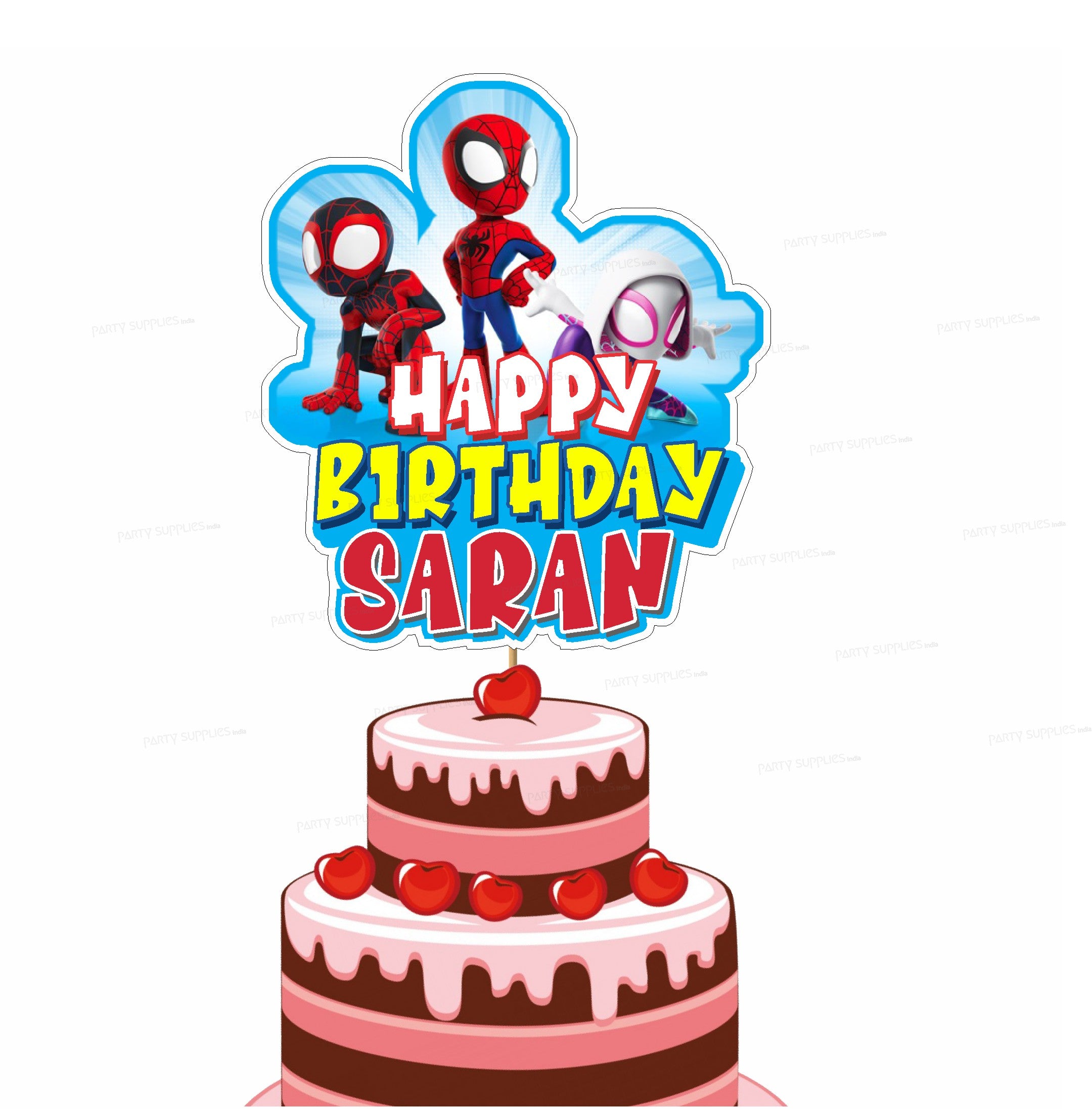 Spidey and his Amazing Friends Theme Customized Cake Topper