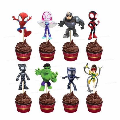 Spidey and his Amazing Friends Theme Cup Cake Topper