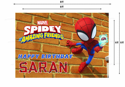 PSI Spidey and his Amazing Friends Theme Personalized Backdrop