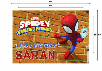Spidey and his Amazing Friends Theme Personalized Backdrop