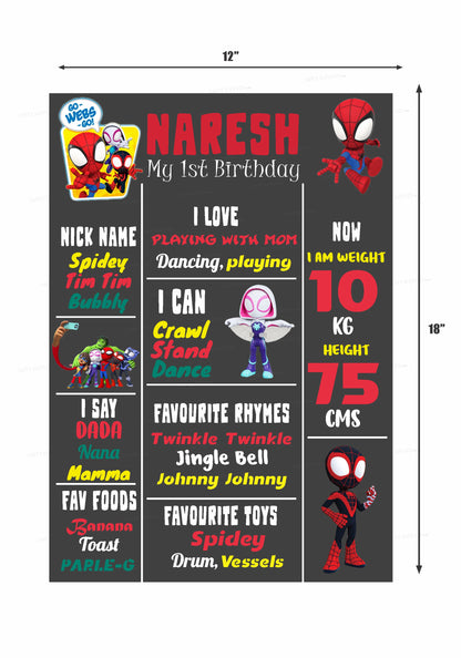 Spidey and his Amazing Friends Theme Chalk Board